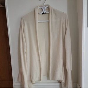 Bloomingdales Cream Cashmere Cascade Cardigan